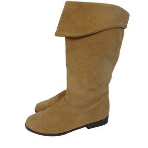Jack Sprat Boots Womens Size Small 8M Cognac Leather Suede Feel Pull On